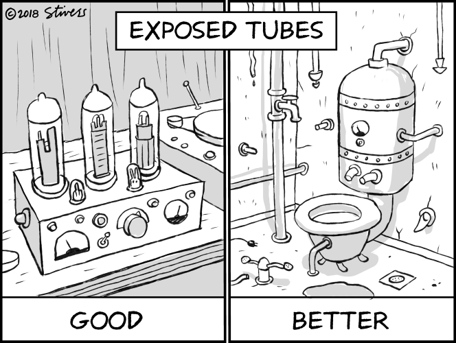 Exposed tubes